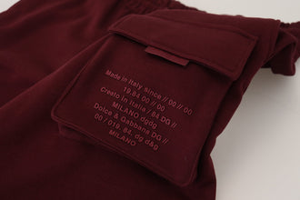 Maroon Bermuda Cargo Men Shorts Dolce & Gabbana