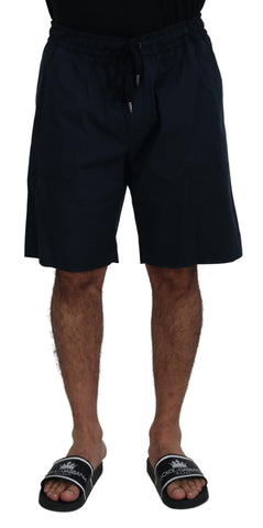 Blue Bermuda Mid Waist Casual Shorts Dolce & Gabbana