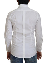 White Cotton Slim Fit Formal Dress GOLD Shirt Dolce & Gabbana
