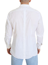 White Cotton Slim Fit Formal Dress GOLD Shirt Dolce & Gabbana