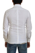 White Cotton Slim Fit Formal Dress GOLD Shirt Dolce & Gabbana