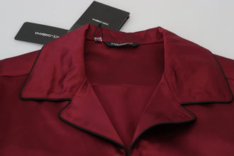 Red Silk Lounge Top Pajama Sleepwear Shirt Dolce & Gabbana