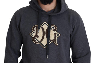 Gray Logo Cotton Hooded Sweatshirt Sweater Dolce & Gabbana