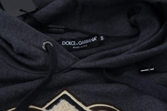 Gray Logo Cotton Hooded Sweatshirt Sweater Dolce & Gabbana