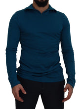 Blue Cotton Collared Slim Pullover Sweater Dolce & Gabbana