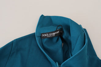 Blue Cotton Collared Slim Pullover Sweater Dolce & Gabbana