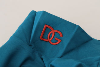 Blue Cotton Collared Slim Pullover Sweater Dolce & Gabbana