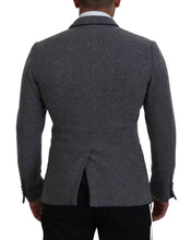 Gray Wool Roses Slim Fit Jacket Blazer Dolce & Gabbana