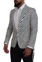 White Black Striped Slim Fit Jacket Blazer Dolce & Gabbana