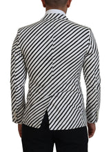 White Black Striped Slim Fit Jacket Blazer Dolce & Gabbana