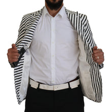 White Black Striped Slim Fit Jacket Blazer Dolce & Gabbana
