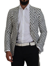White Black Striped Slim Fit Jacket Blazer Dolce & Gabbana