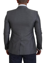 Gray Wool Silk Slim Fit Jacket Blazer Dolce & Gabbana