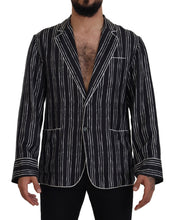 Blue Striped Silk Pajama Shirt Jacket Dolce & Gabbana