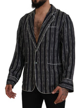 Blue Striped Silk Pajama Shirt Jacket Dolce & Gabbana