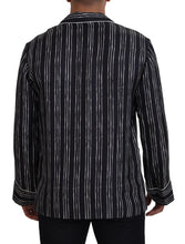 Blue Striped Silk Pajama Shirt Jacket Dolce & Gabbana