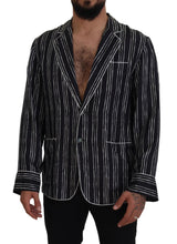 Blue Striped Silk Pajama Shirt Jacket Dolce & Gabbana