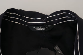 Blue Striped Silk Pajama Shirt Jacket Dolce & Gabbana