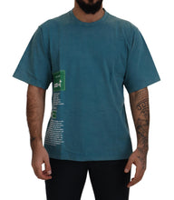 Blue Logo Print Crewneck Cotton T-shirt Dolce & Gabbana