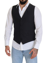 Black Wool Stretch Waistcoat Formal Vest Dolce & Gabbana