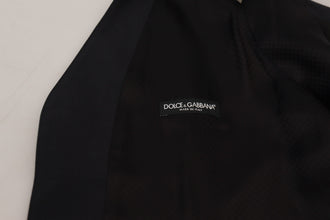 Black Wool Stretch Waistcoat Formal Vest Dolce & Gabbana