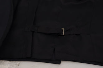 Black Wool Stretch Waistcoat Formal Vest Dolce & Gabbana