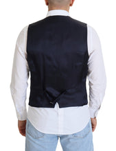 Dark Blue Wool Stretch Waistcoat Formal Vest Dolce & Gabbana