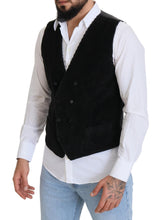 Black Cotton Double Breasted Waistcoat Vest Dolce & Gabbana