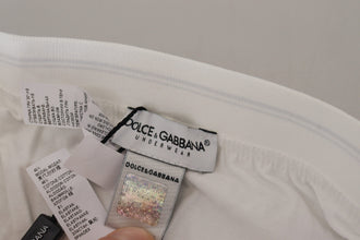 White Cotton Blend Regular Boxer Underwear Dolce & Gabbana