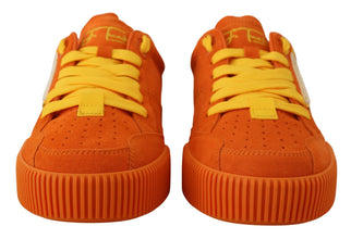 Orange Leather P.j. Tucker Sneakers Shoes Dolce & Gabbana