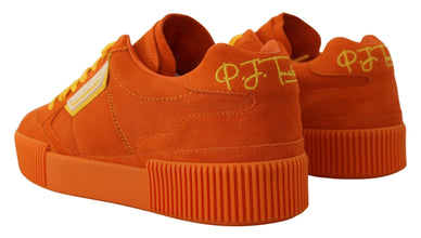 Orange Leather P.j. Tucker Sneakers Shoes Dolce & Gabbana