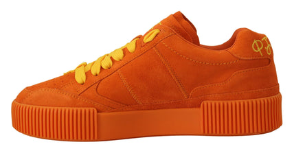 Orange Leather P.j. Tucker Sneakers Shoes Dolce & Gabbana