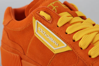 Orange Leather P.j. Tucker Sneakers Shoes Dolce & Gabbana