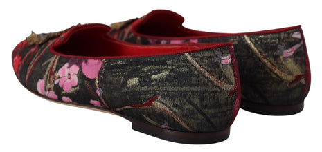 Multicolor Jacquard Sacred Heart Patch Slip On Shoes Dolce & Gabbana