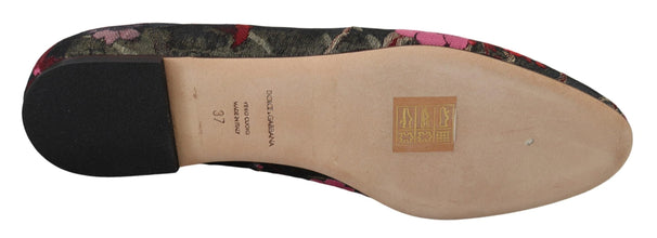 Multicolor Jacquard Sacred Heart Patch Slip On Shoes Dolce & Gabbana