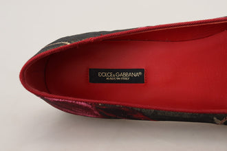 Multicolor Jacquard Sacred Heart Patch Slip On Shoes Dolce & Gabbana