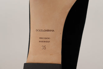Black DG Sacred Heart Patch Slip On Flat Shoes Dolce & Gabbana
