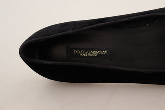 Black DG Sacred Heart Patch Slip On Flat Shoes Dolce & Gabbana