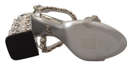 Silver Crystals Strap Buckle High Heel Sandals Dolce & Gabbana