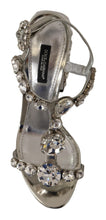 Silver Crystals Strap Buckle High Heel Sandals Dolce & Gabbana
