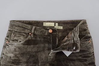 Gray Washed Cotton Corduroy Slim Fit Men Jeans Acht