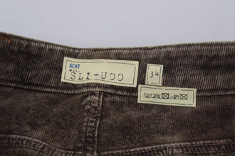 Gray Washed Cotton Corduroy Slim Fit Men Jeans Acht