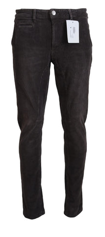 Brown Cotton Straight Fit Men Casual Pants Acht