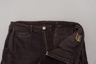 Brown Cotton Straight Fit Men Casual Pants Acht