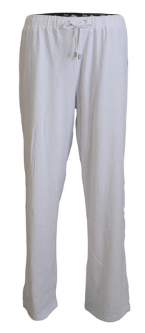 White Cotton Logo Loose Men Pants John Galliano