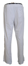 White Cotton Logo Loose Men Pants John Galliano
