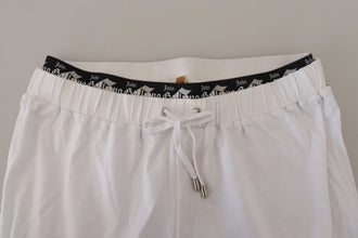 White Cotton Logo Loose Men Pants John Galliano