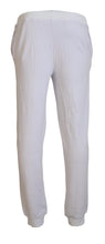 White Cotton Logo Mens Jogger Pants John Galliano