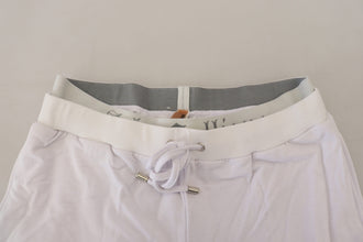 White Cotton Logo Mens Jogger Pants John Galliano