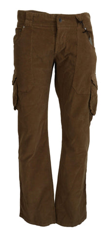 Brown Cotton Corduroy Cargo Pants Ermanno Scervino